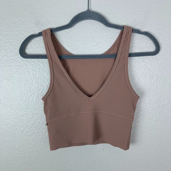 Lululemon Power Pivot Ribbed Tank XS Luxtreme Beige Nude Athletic Activewear Str - Picture 4 of 6